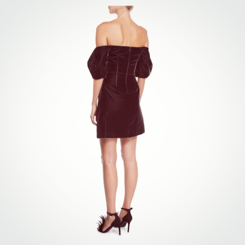 NWT! Jill Stuart Velvet Mini Puff Sleeves Dress 0 - Picture 3 of 6
